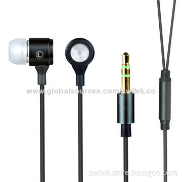 Noise-cancelling Metal In-ear Earphones for iPhone and Mobile Phones with 3.5mm Plug
